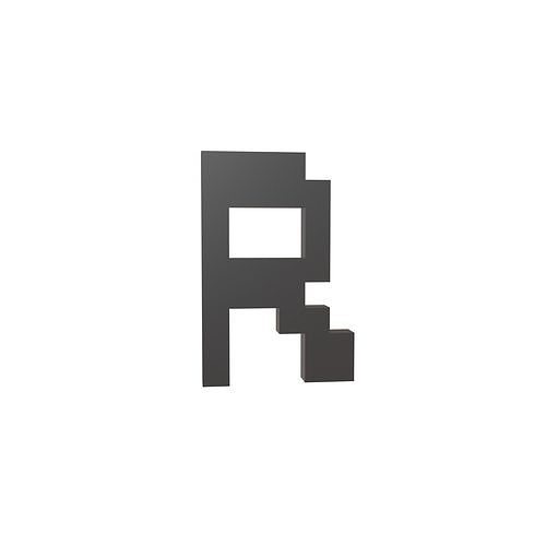 Pixel Font R v1 001 Low-poly 3D model