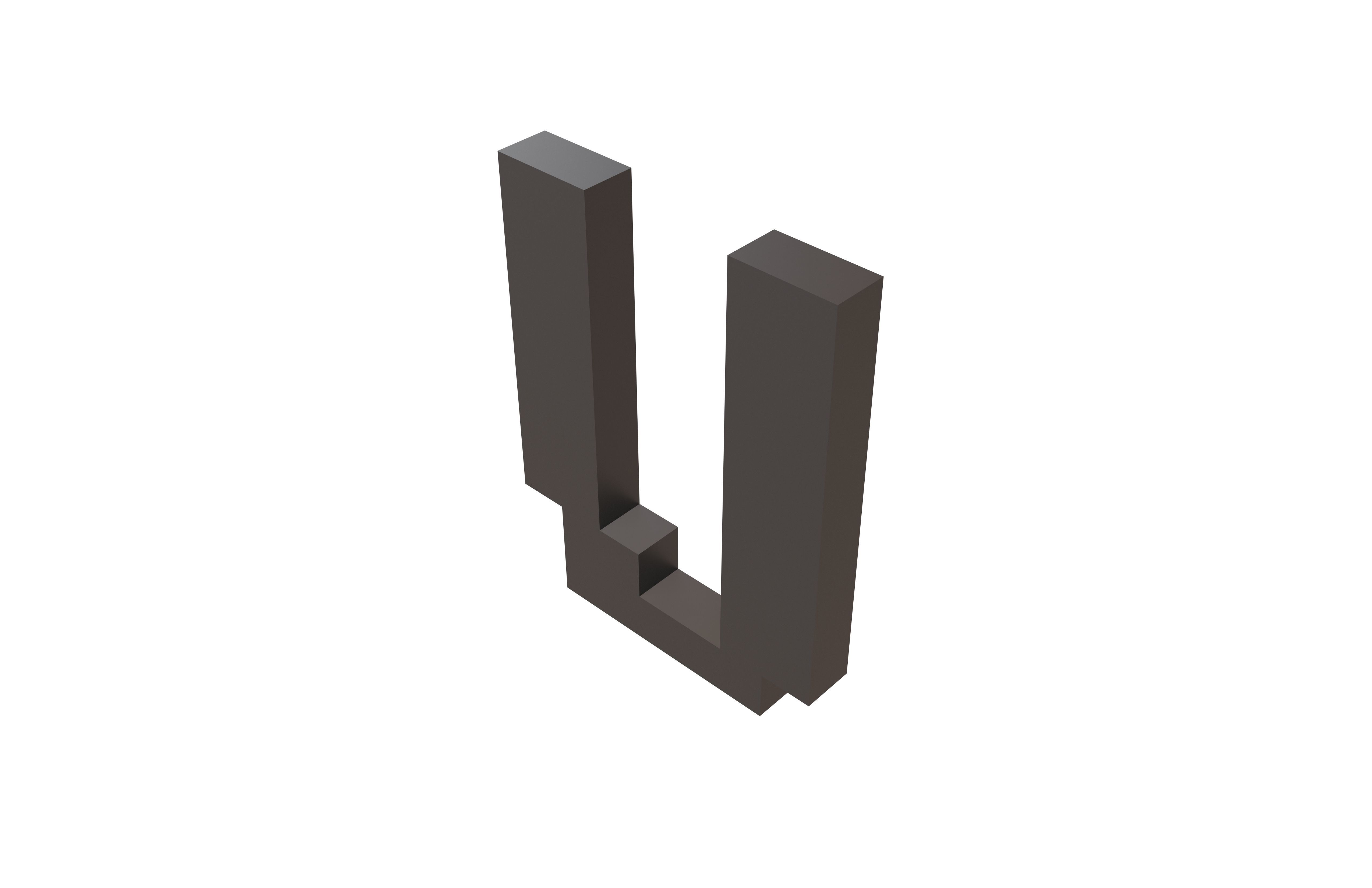Pixel Font U v1 001 Low-poly 3D model_3