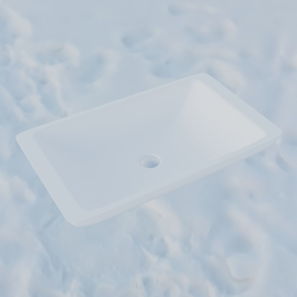Porcellain Sink Rectangular 3D model_2