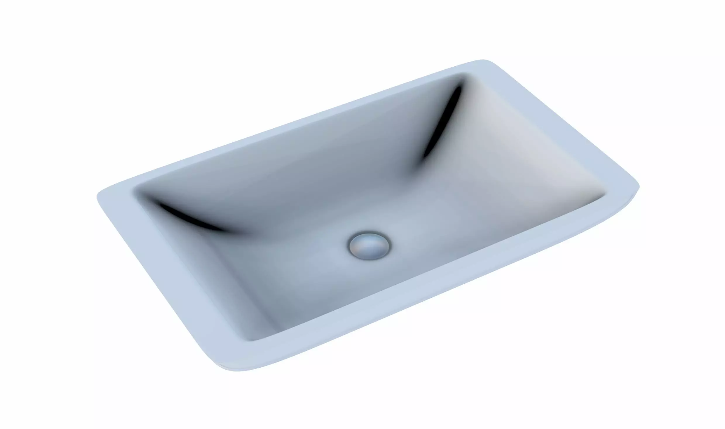 Porcellain Sink Rectangular 3D model_0