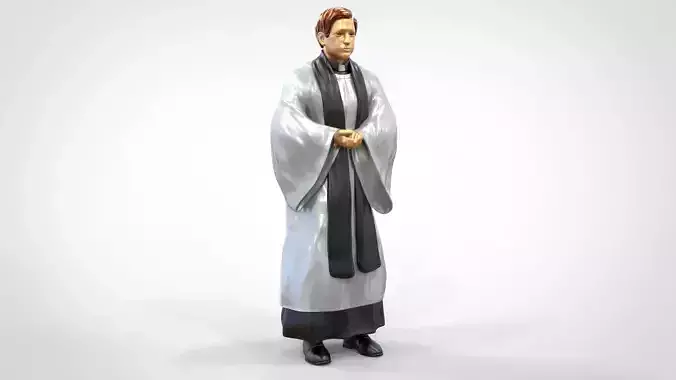 N1 Man  vicar clergy in the church 3D print model