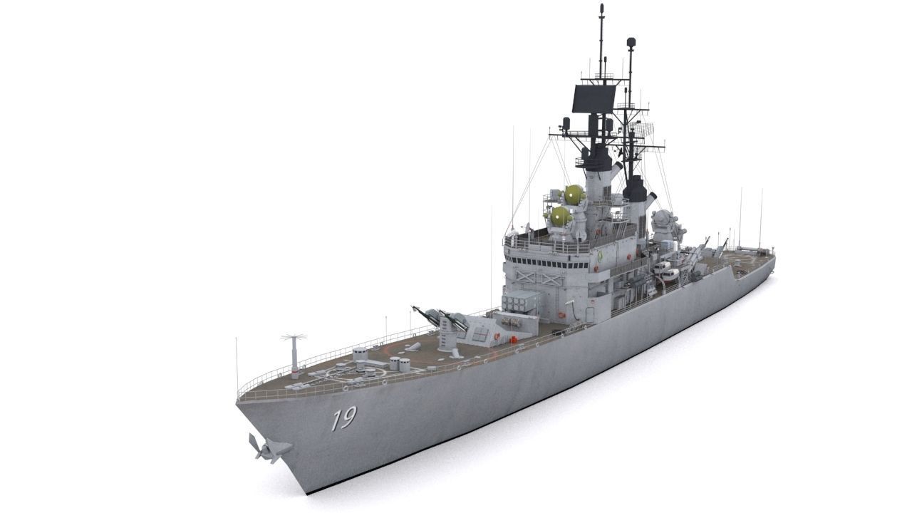 Leahy class Guided Missile Cruiser Low-poly 3D model_4