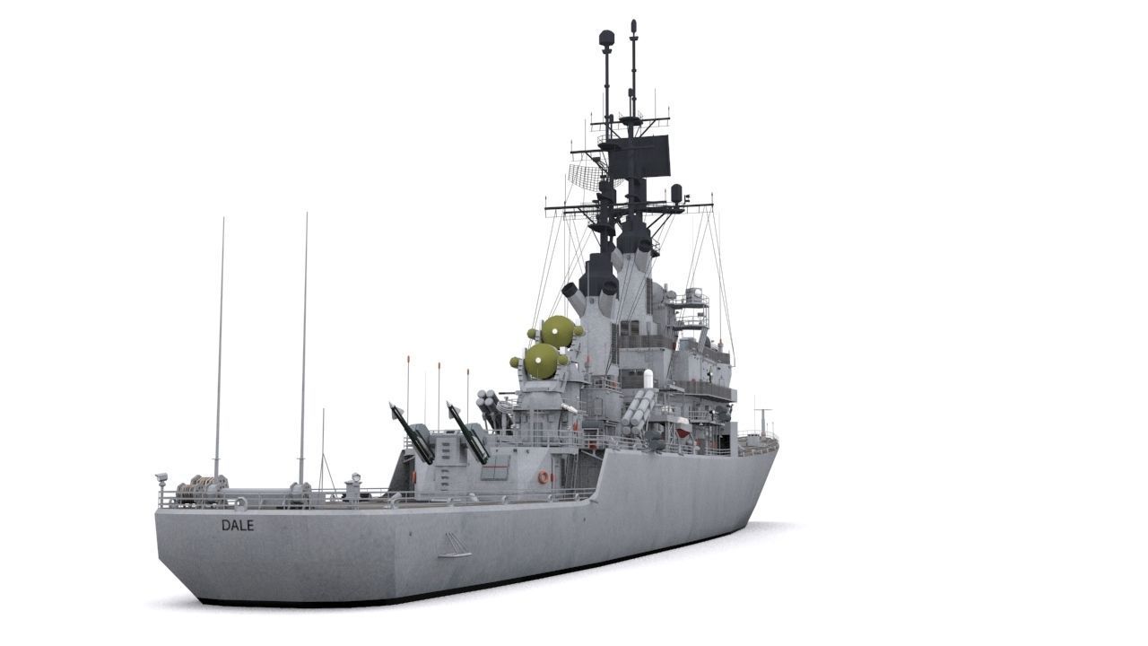 Leahy class Guided Missile Cruiser Low-poly 3D model_9
