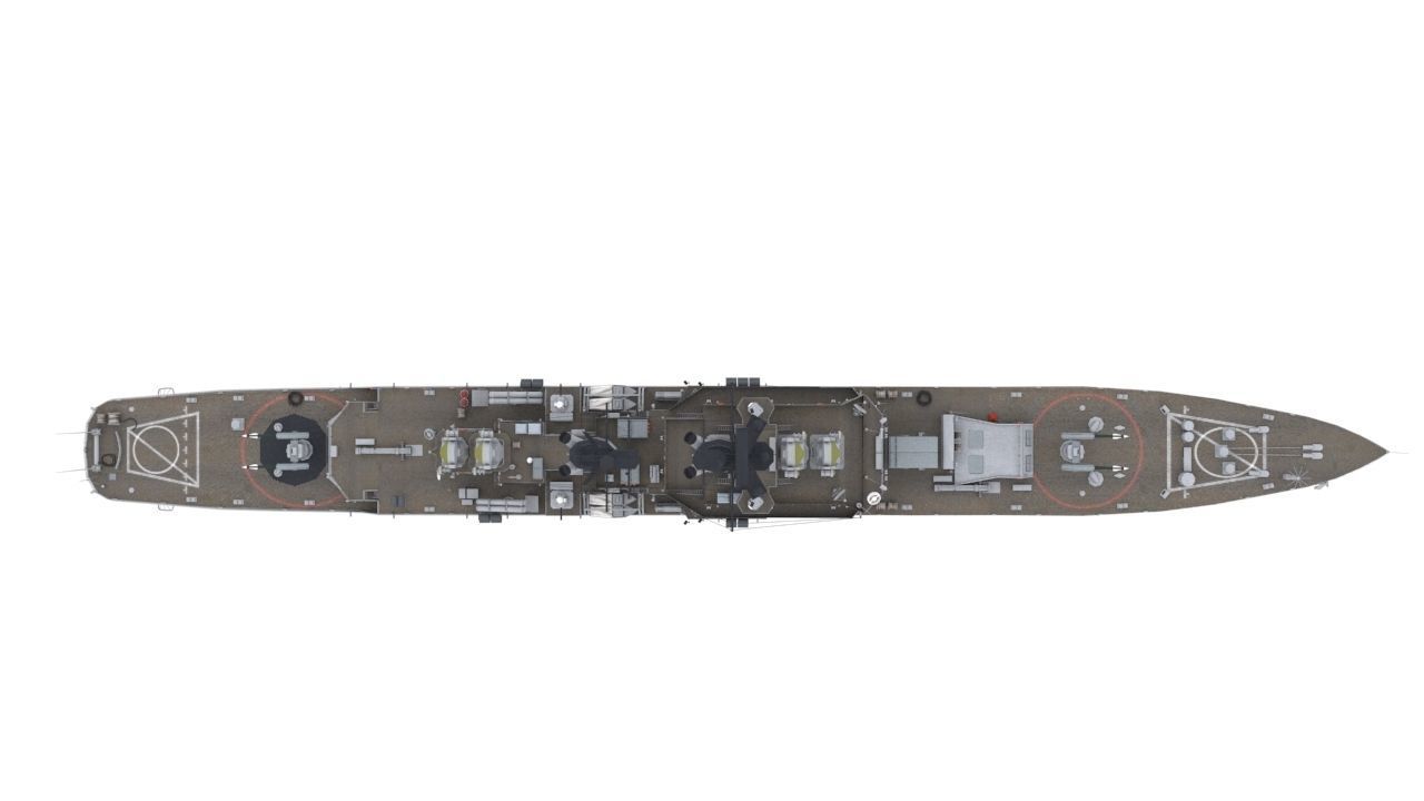 Leahy class Guided Missile Cruiser Low-poly 3D model_11