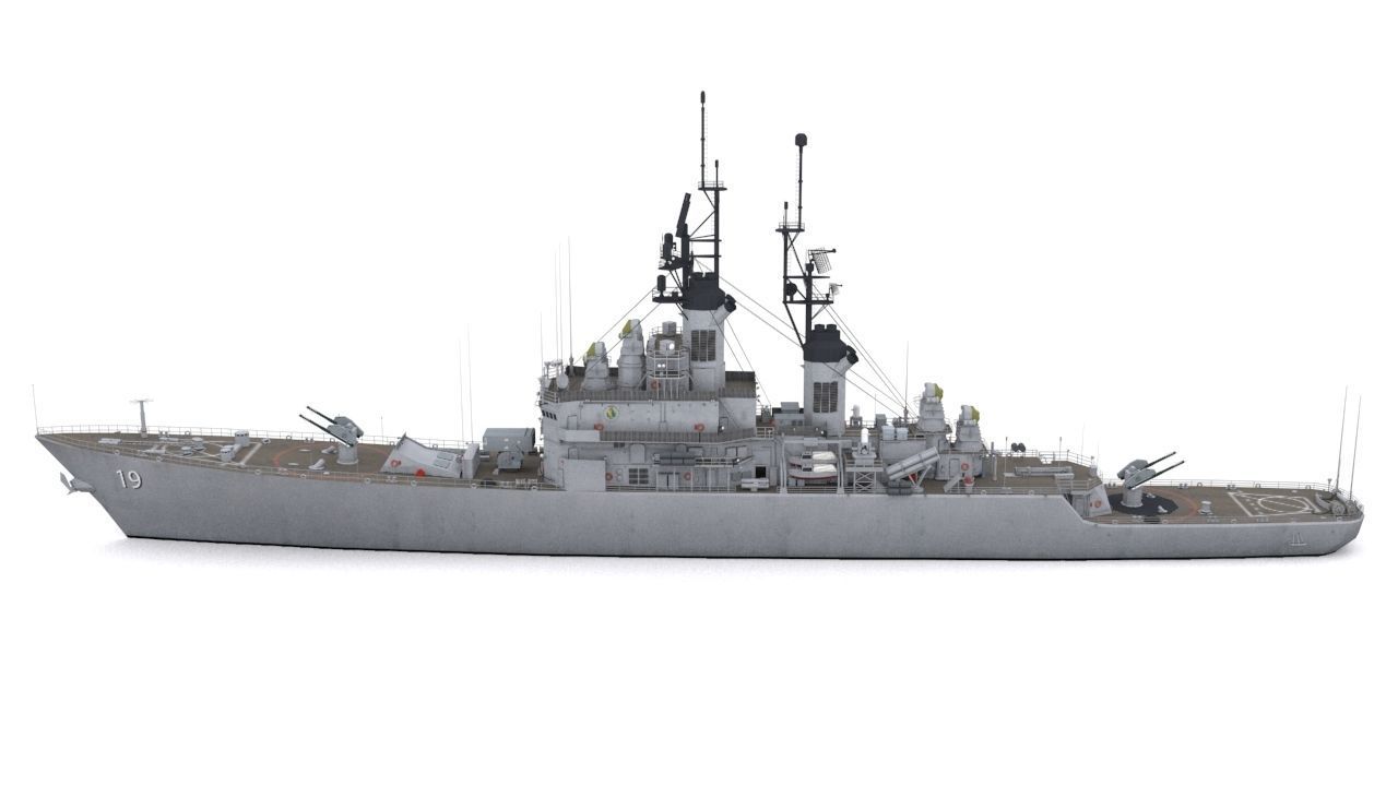 Leahy class Guided Missile Cruiser Low-poly 3D model_6