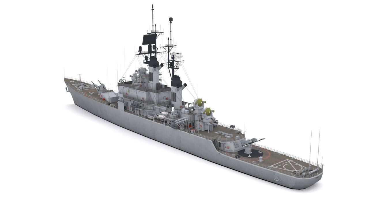 Leahy class Guided Missile Cruiser Low-poly 3D model_7