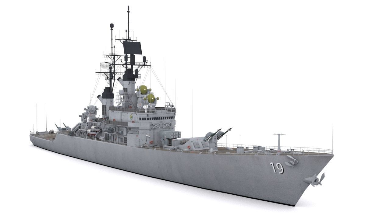 Leahy class Guided Missile Cruiser Low-poly 3D model_10