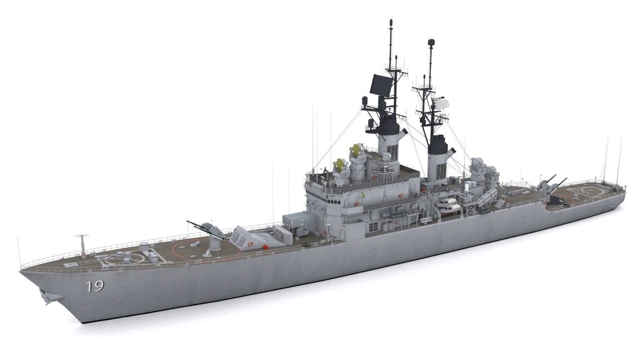 Leahy class Guided Missile Cruiser Low-poly 3D model_5