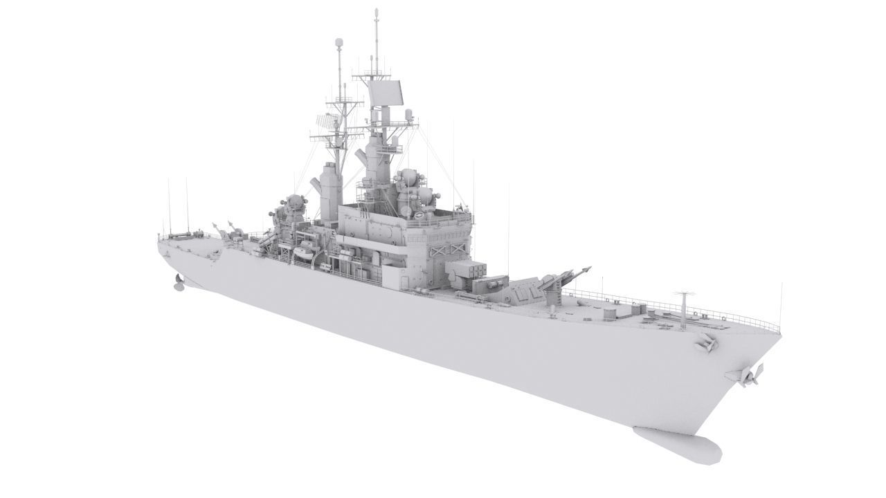 Leahy class Guided Missile Cruiser Low-poly 3D model_13