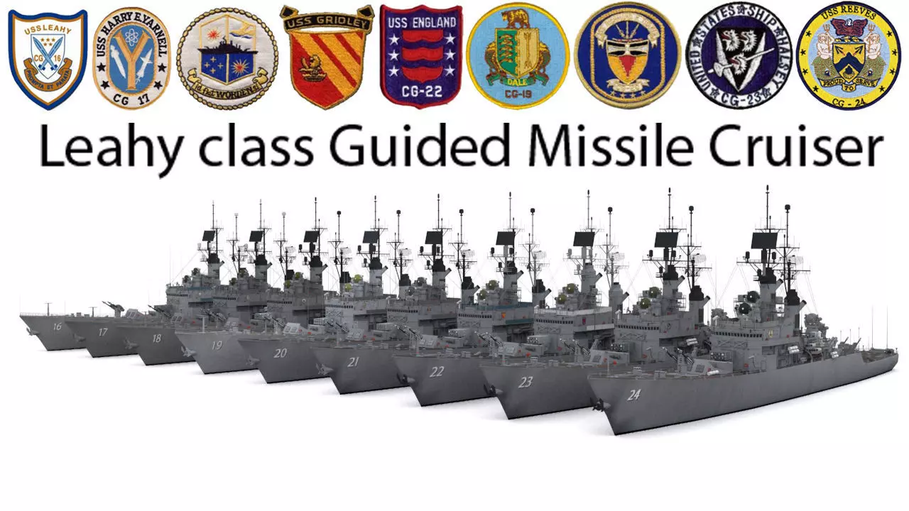 Leahy class Guided Missile Cruiser Low-poly 3D model_0