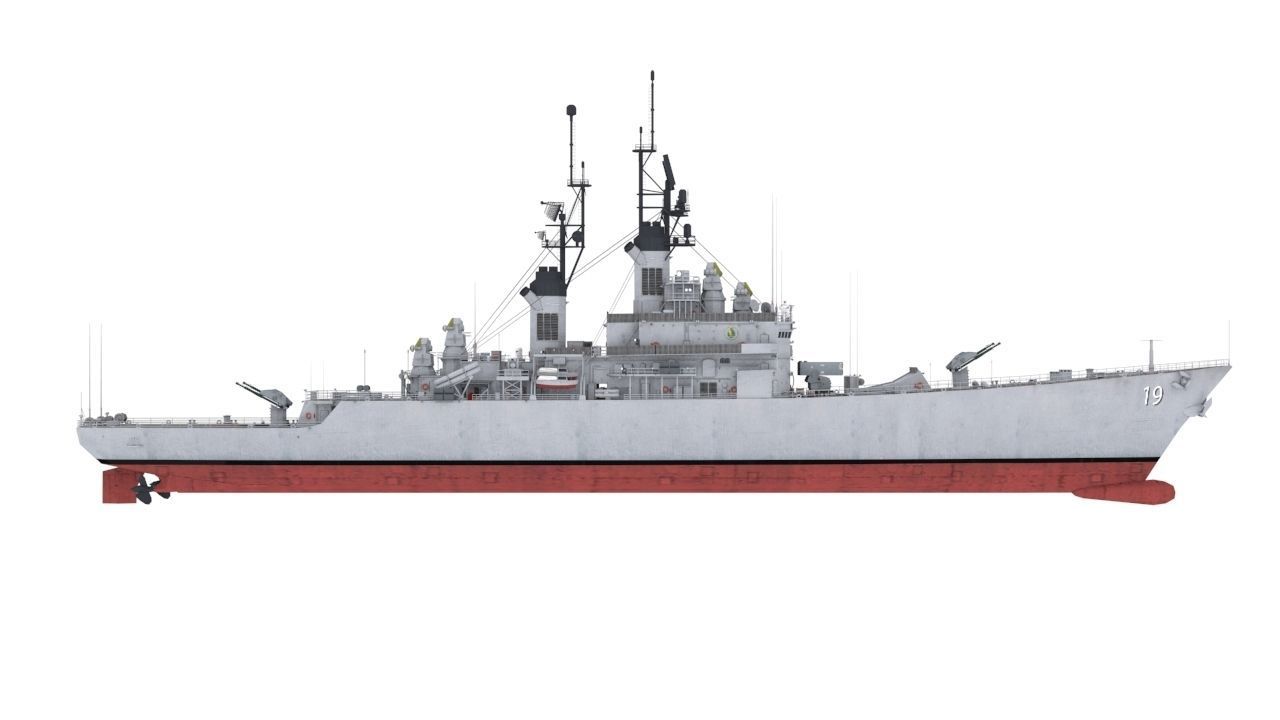 Leahy class Guided Missile Cruiser Low-poly 3D model_12