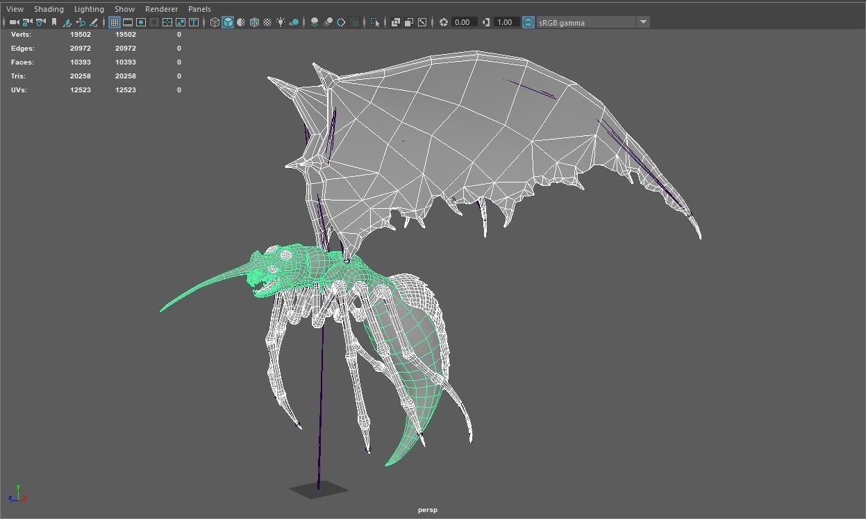 Moskit insect Low-poly 3D model_26