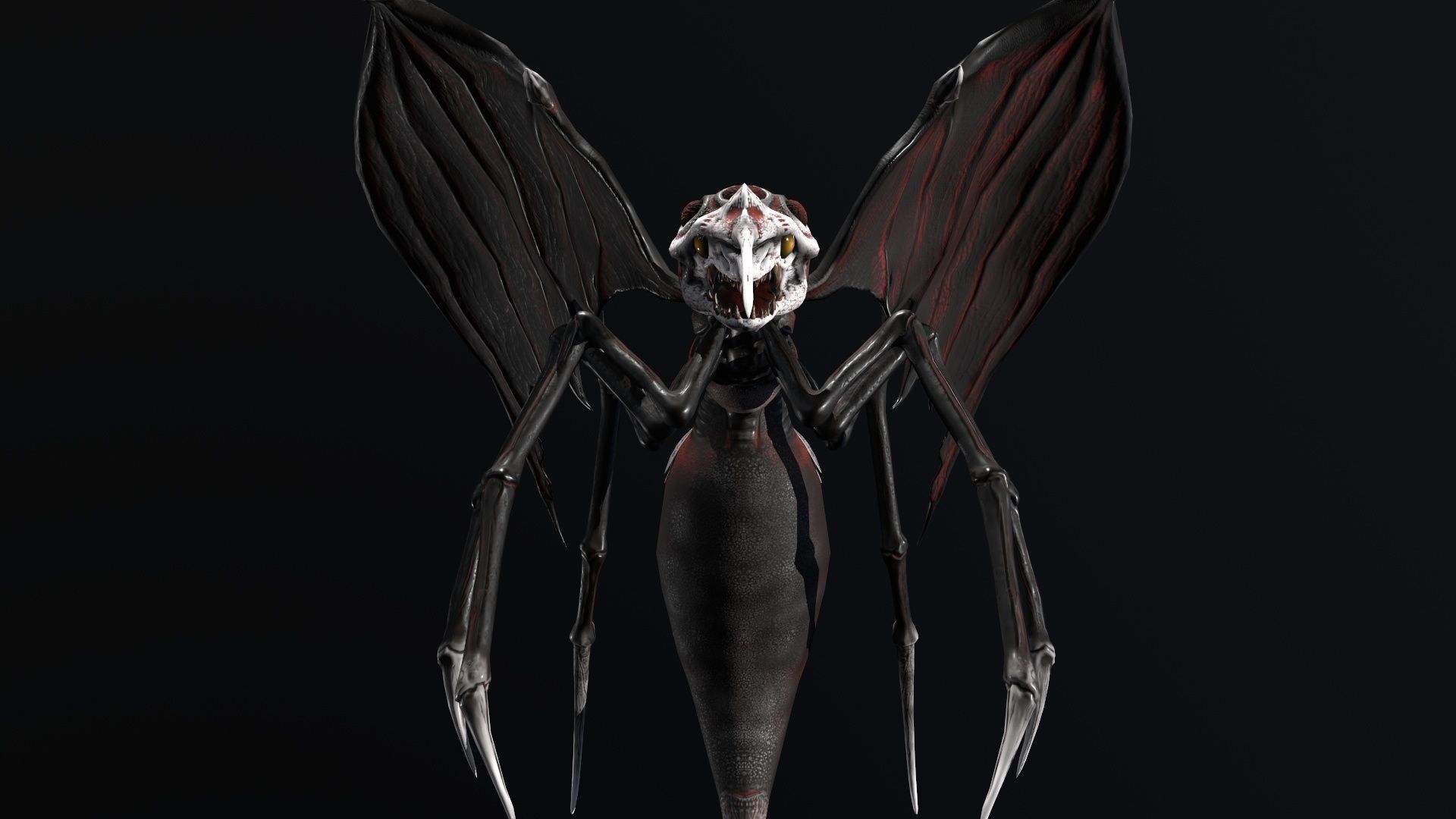 Moskit insect Low-poly 3D model_20