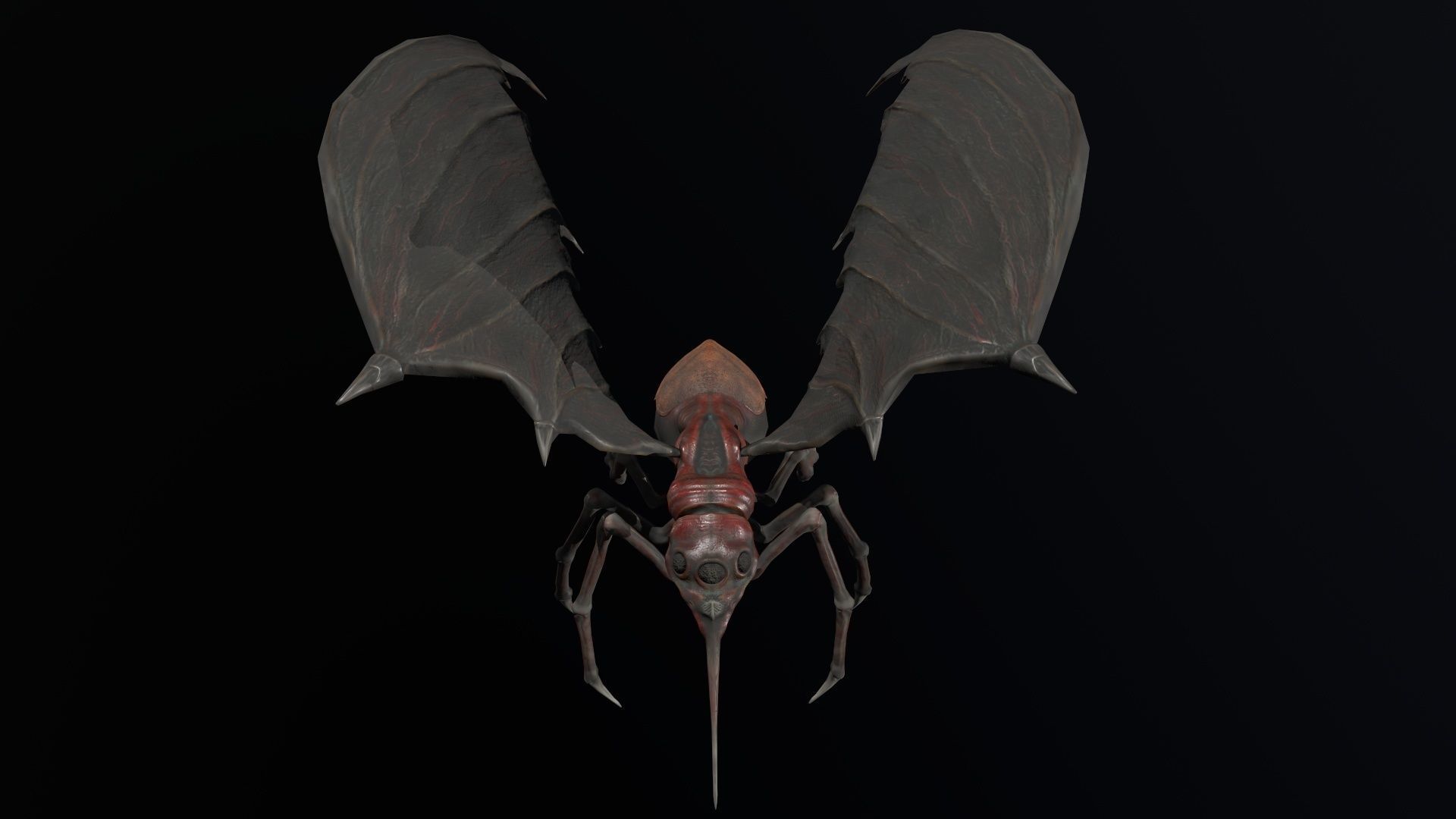 Moskit insect Low-poly 3D model_8