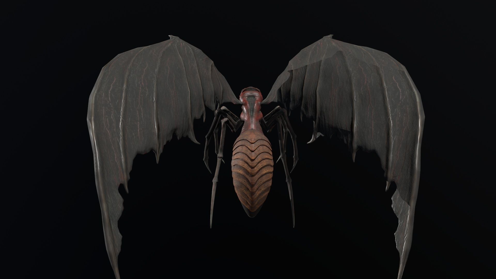 Moskit insect Low-poly 3D model_10