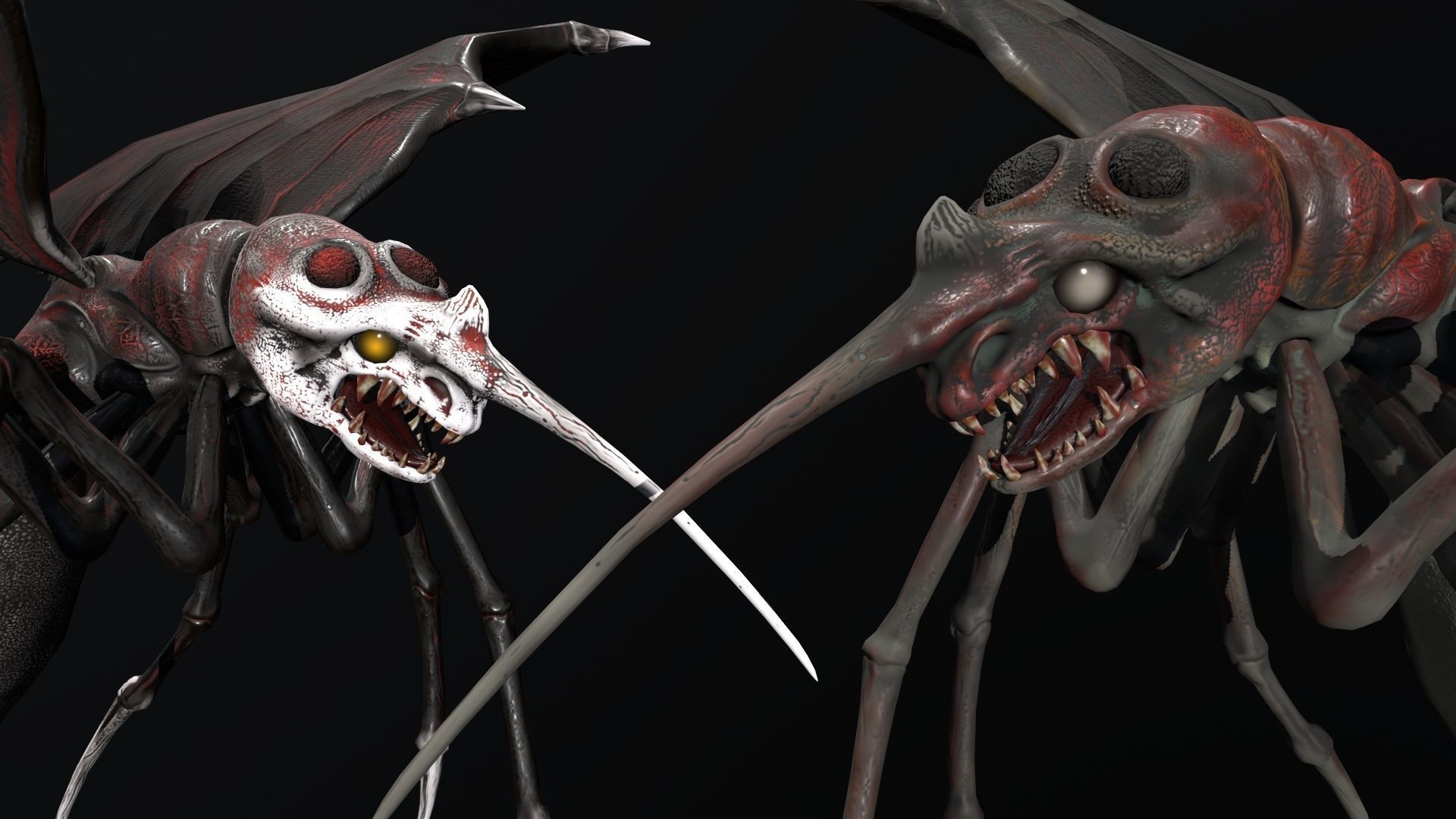 Moskit insect Low-poly 3D model_2