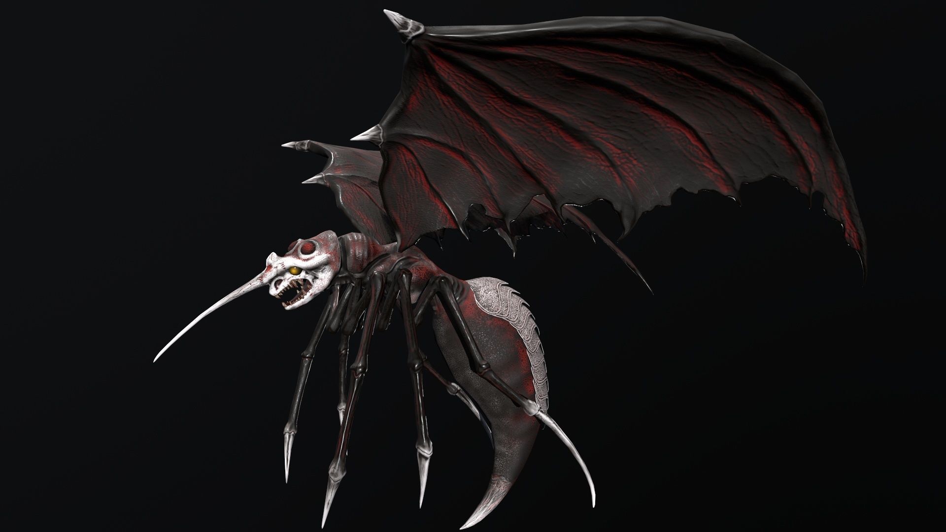 Moskit insect Low-poly 3D model_21