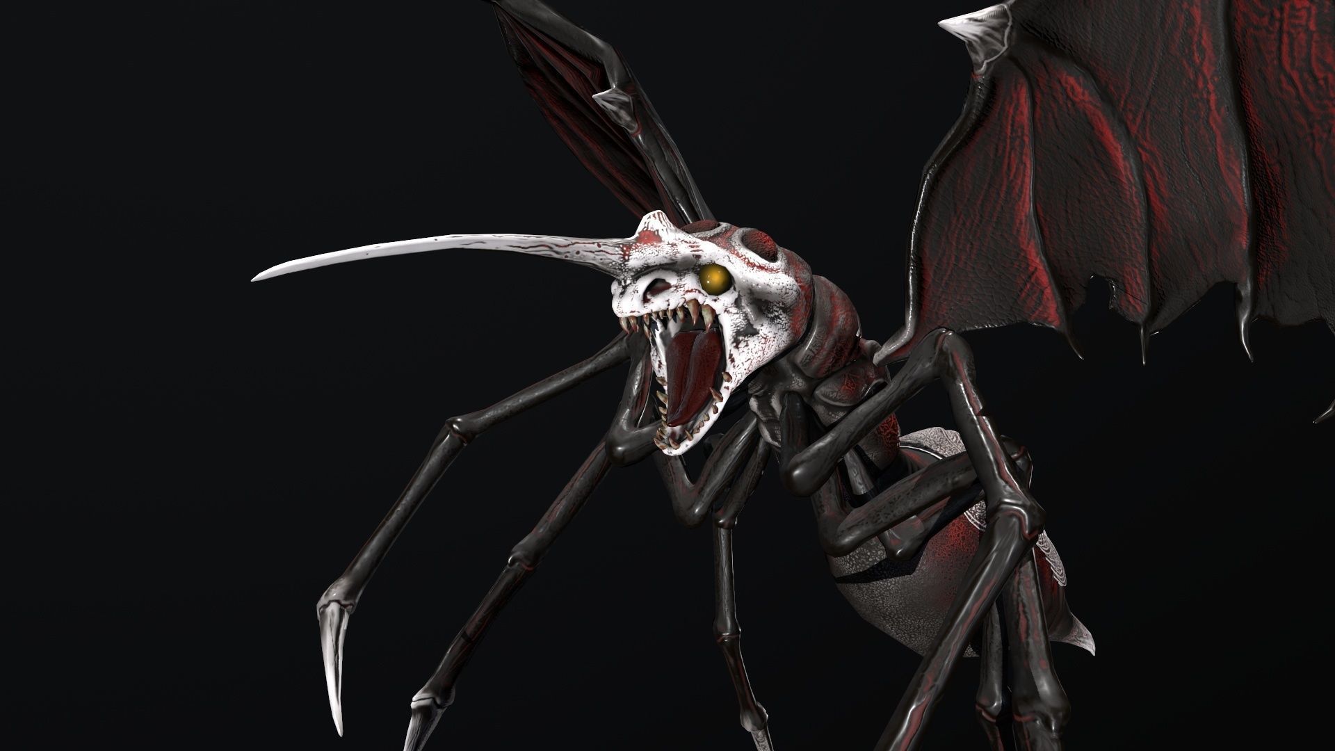 Moskit insect Low-poly 3D model_18