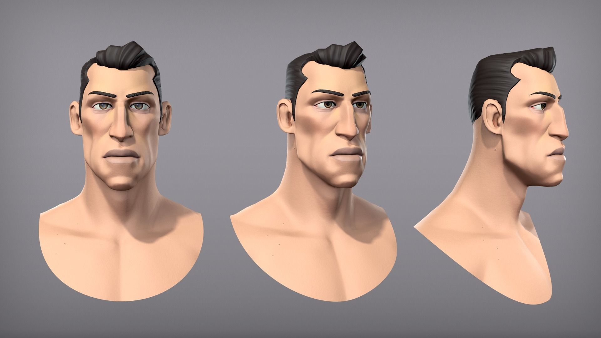 Cartoon male character Kian base mesh Low-poly 3D model_8