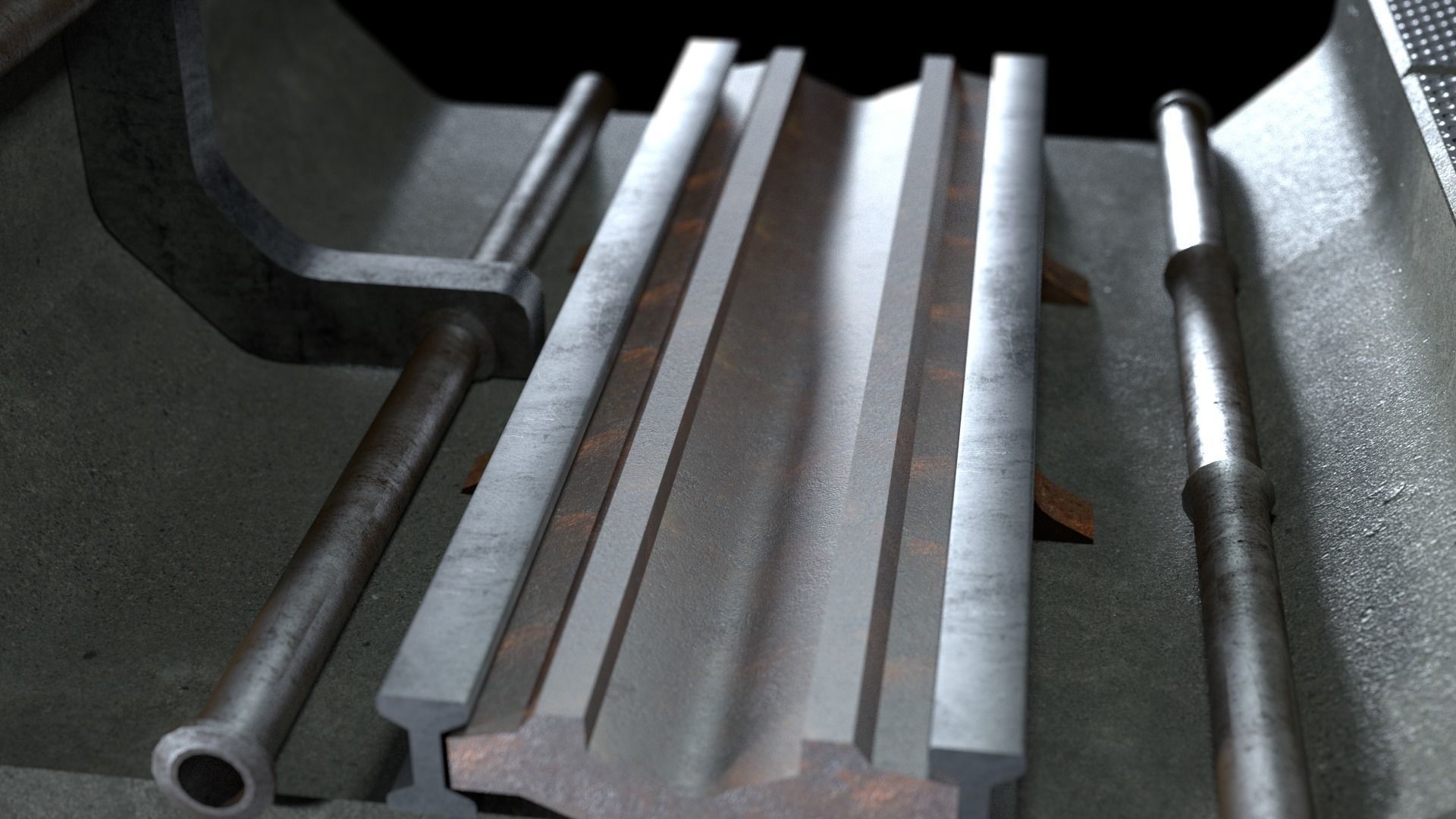 Sci-Fi Train Metro Railway Tunnel  Low-poly 3D model_4