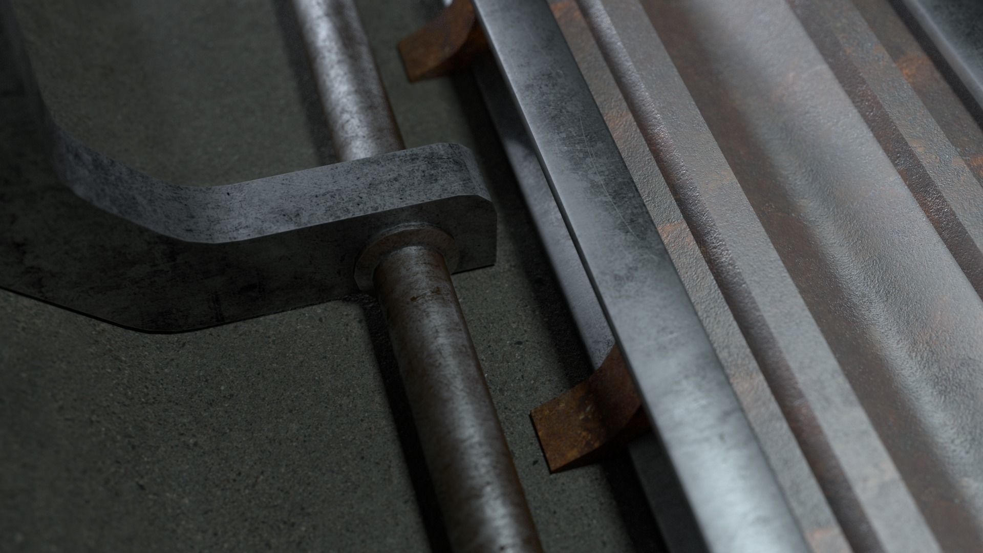 Sci-Fi Train Metro Railway Tunnel  Low-poly 3D model_6