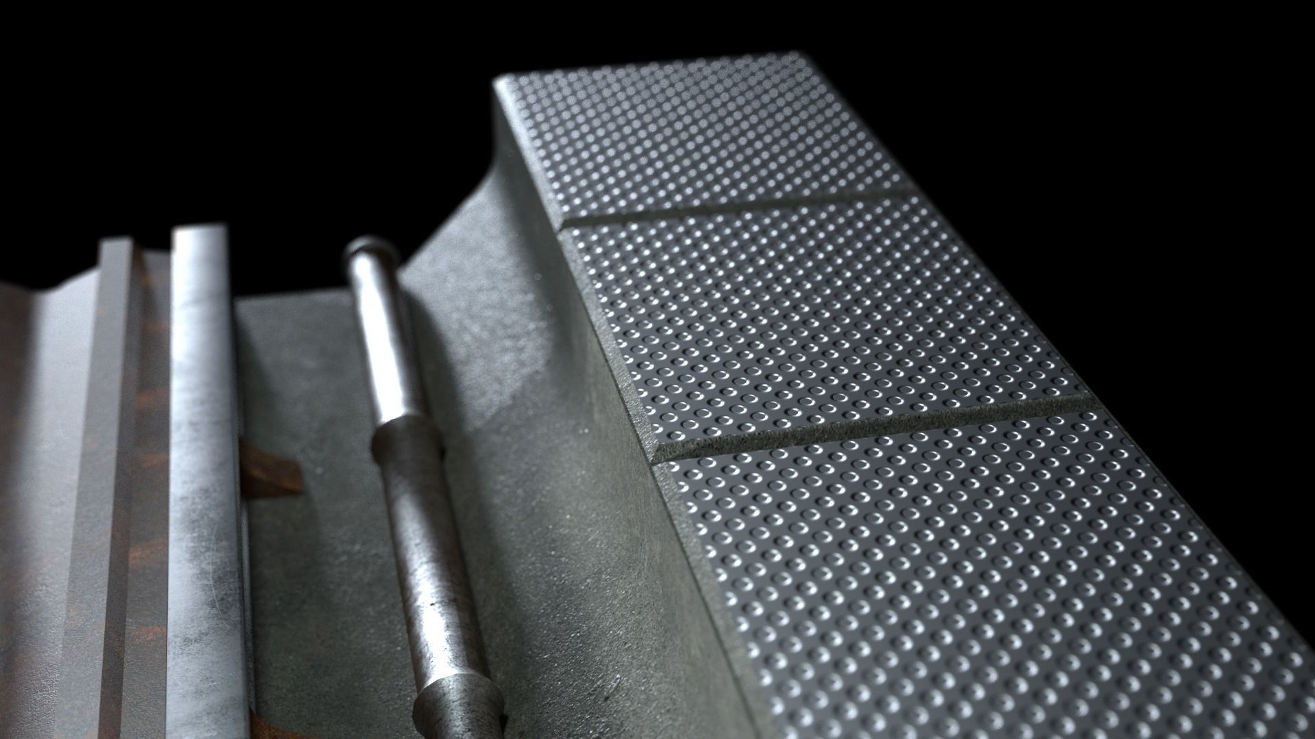 Sci-Fi Train Metro Railway Tunnel  Low-poly 3D model_3