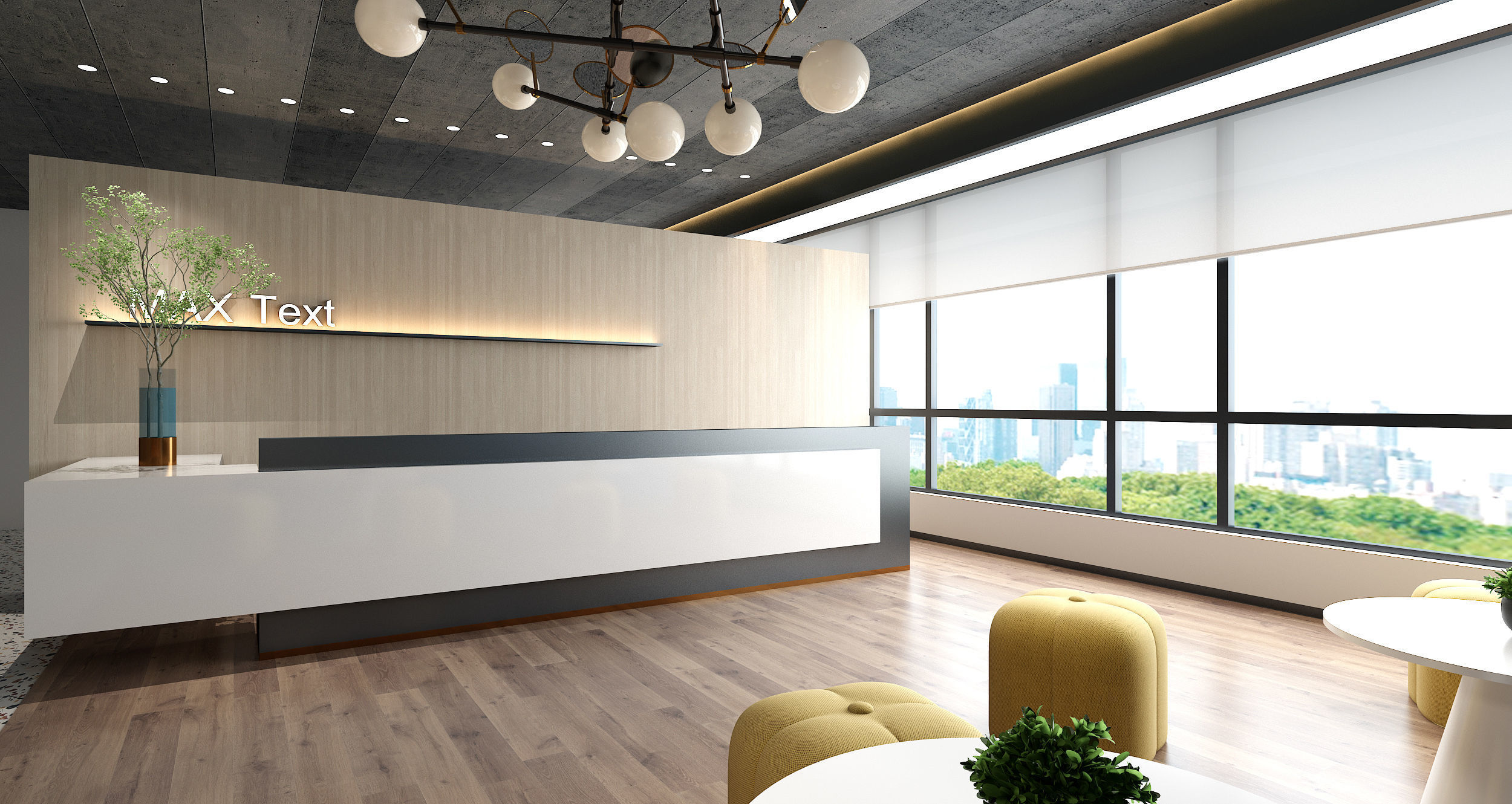 3D model of modern office hall 3D model_1