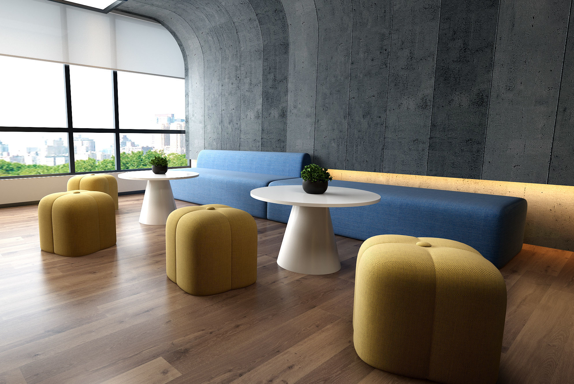 3D model of modern office hall 3D model_2