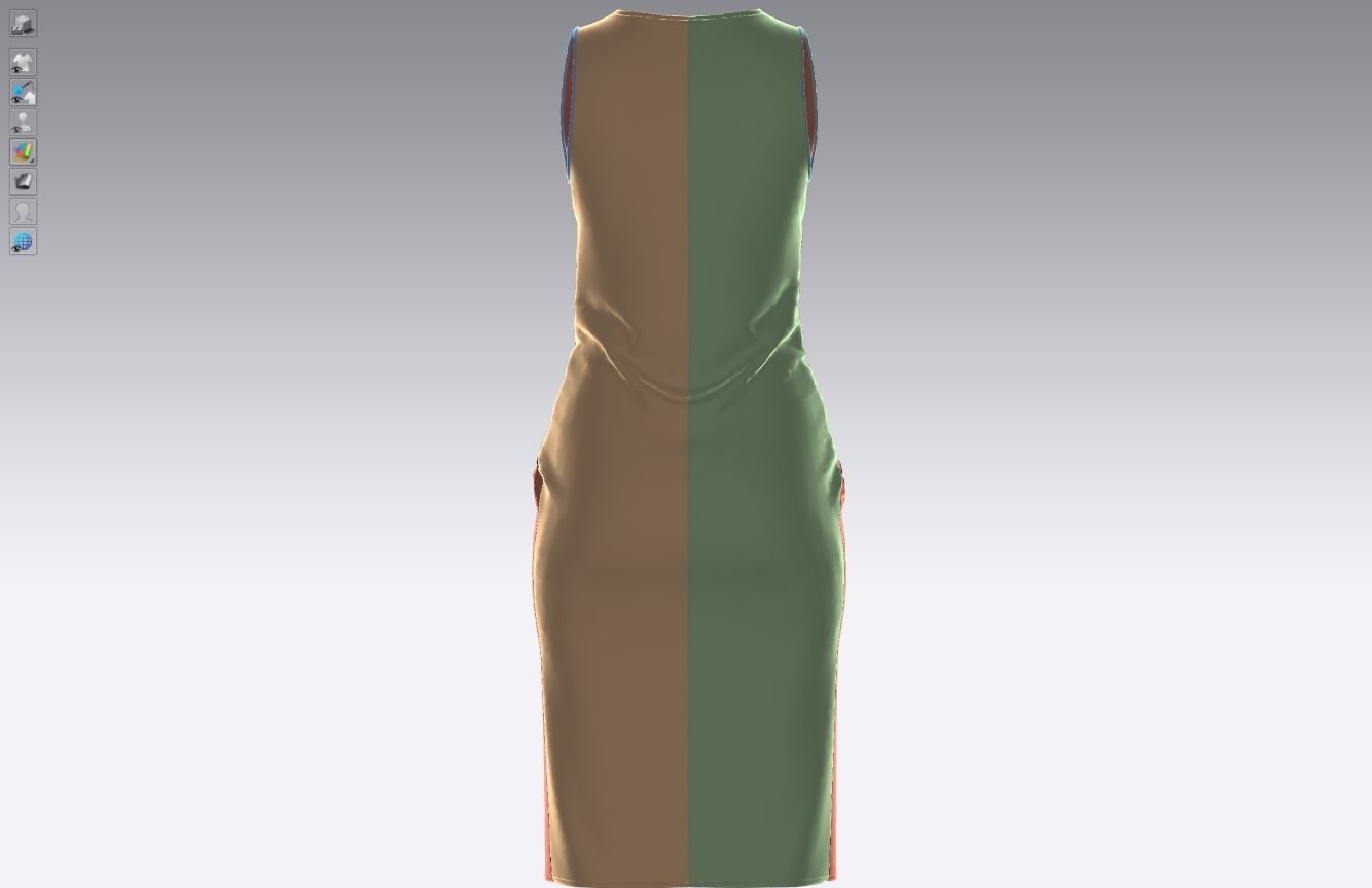 Cotton stretch velvet dress 3D model_19