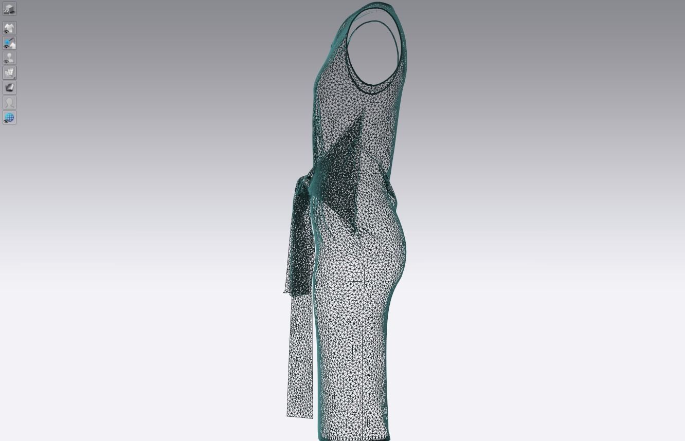 Cotton stretch velvet dress 3D model_13