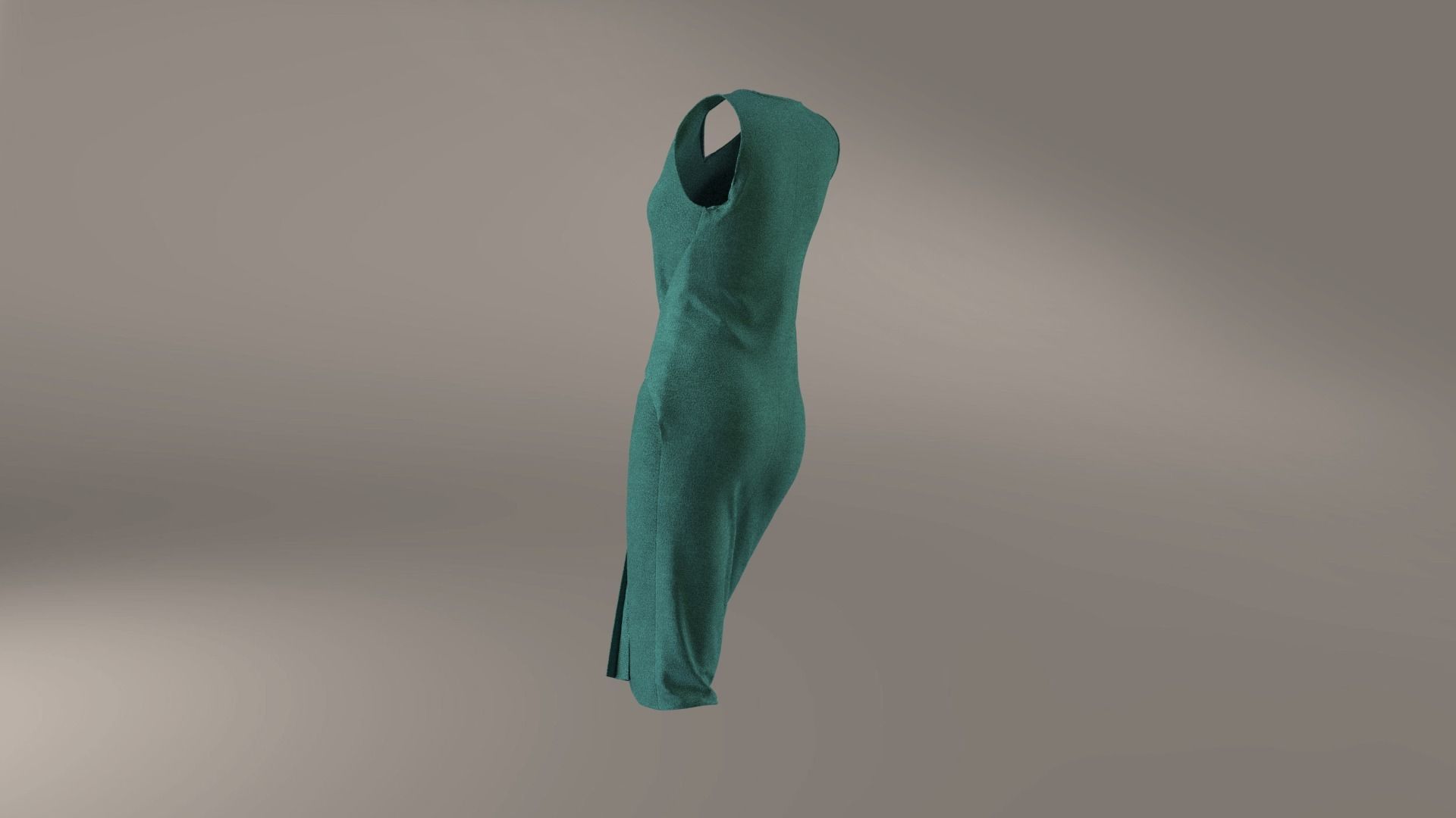 Cotton stretch velvet dress 3D model_4