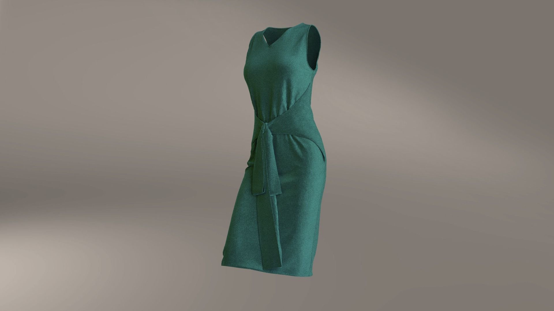 Cotton stretch velvet dress 3D model_1