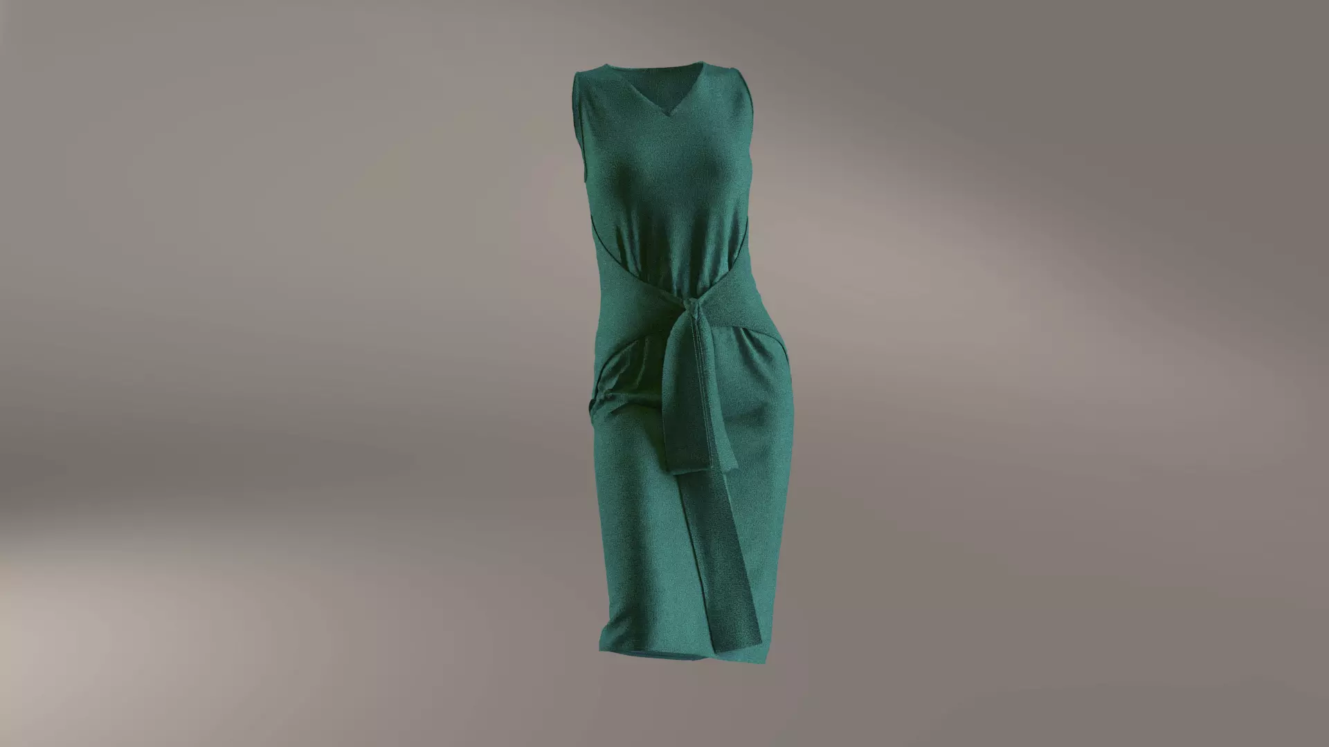 Cotton stretch velvet dress 3D model_0