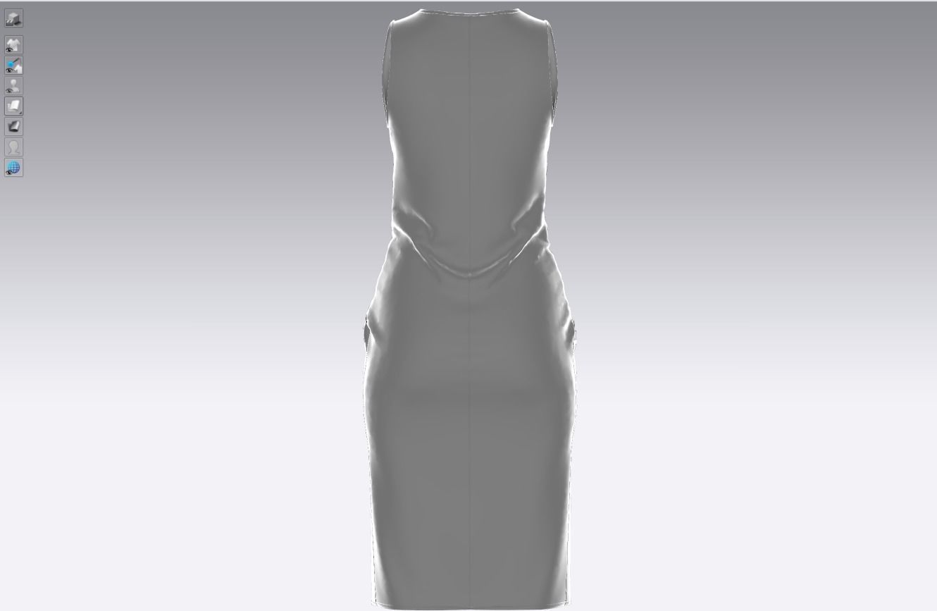 Cotton stretch velvet dress 3D model_10