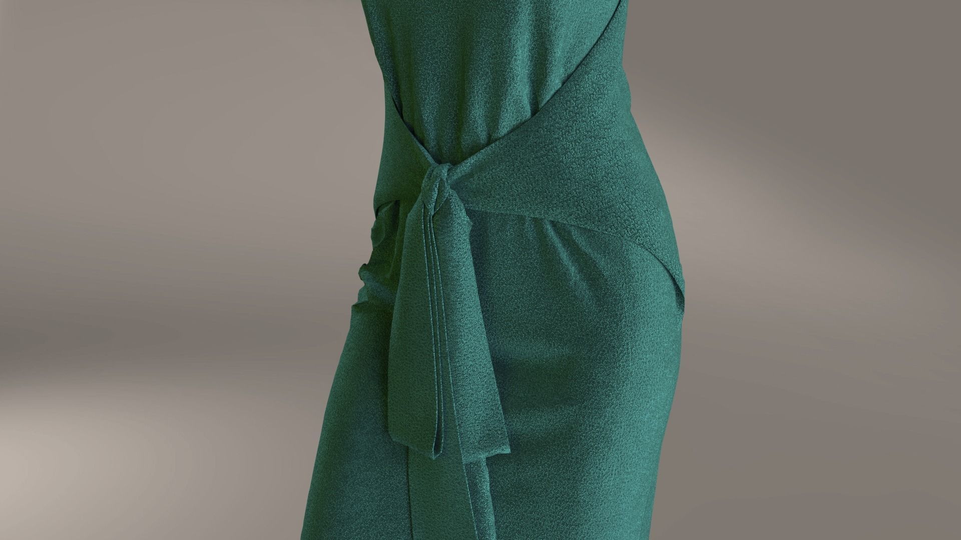 Cotton stretch velvet dress 3D model_7