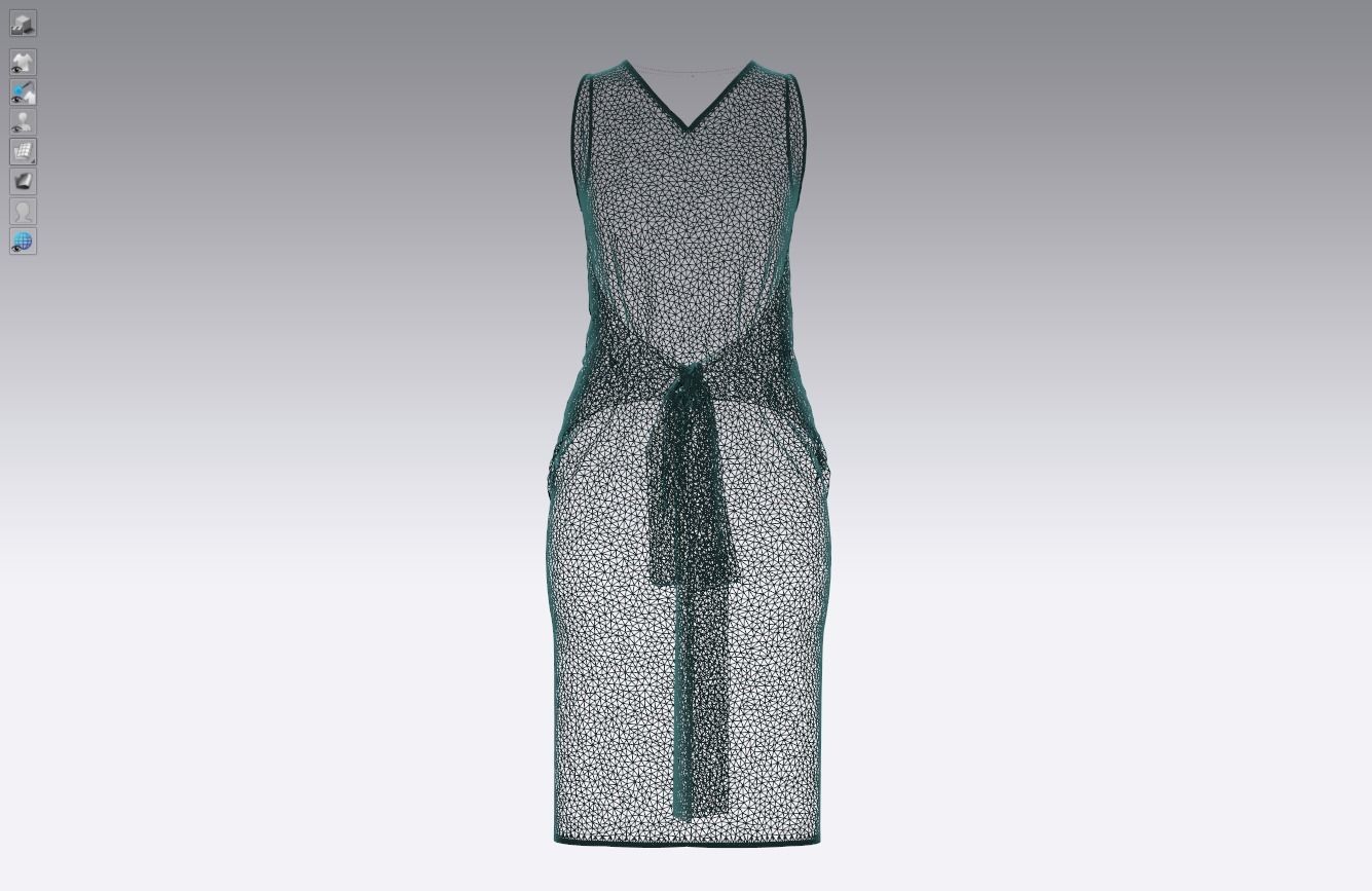 Cotton stretch velvet dress 3D model_11