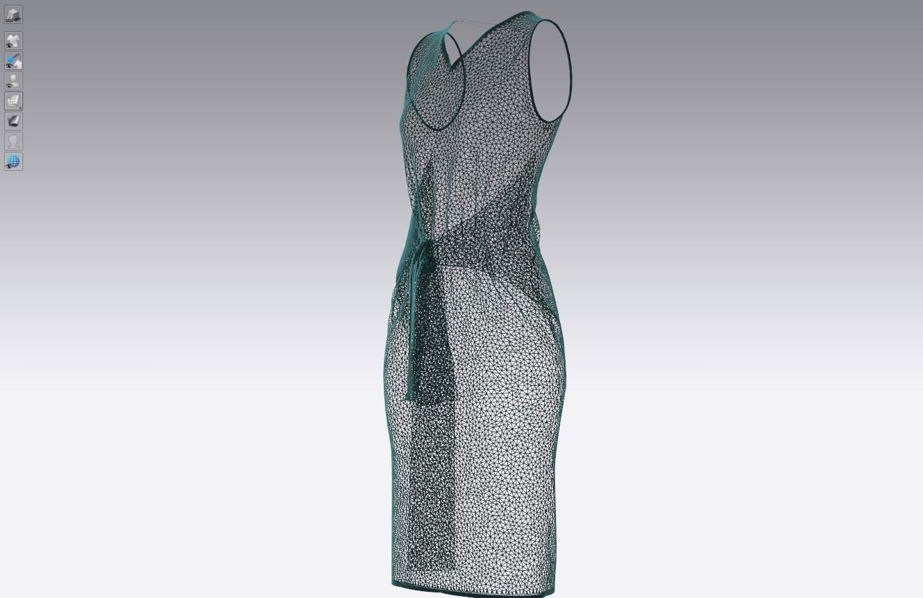 Cotton stretch velvet dress 3D model_12