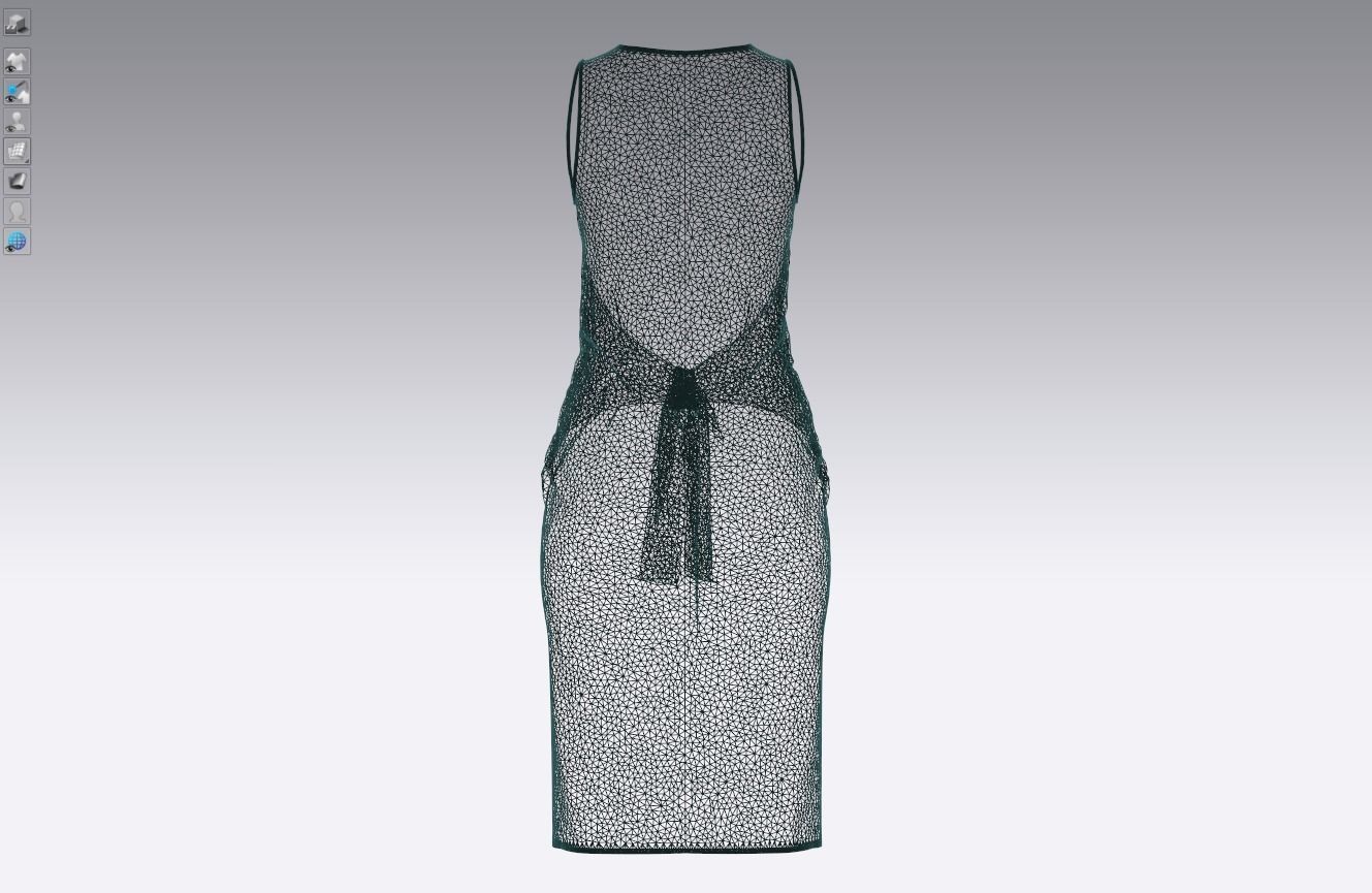 Cotton stretch velvet dress 3D model_14