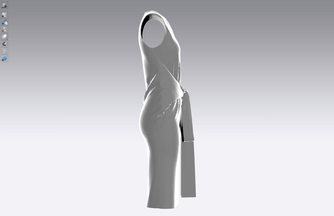 Cotton stretch velvet dress 3D model_9