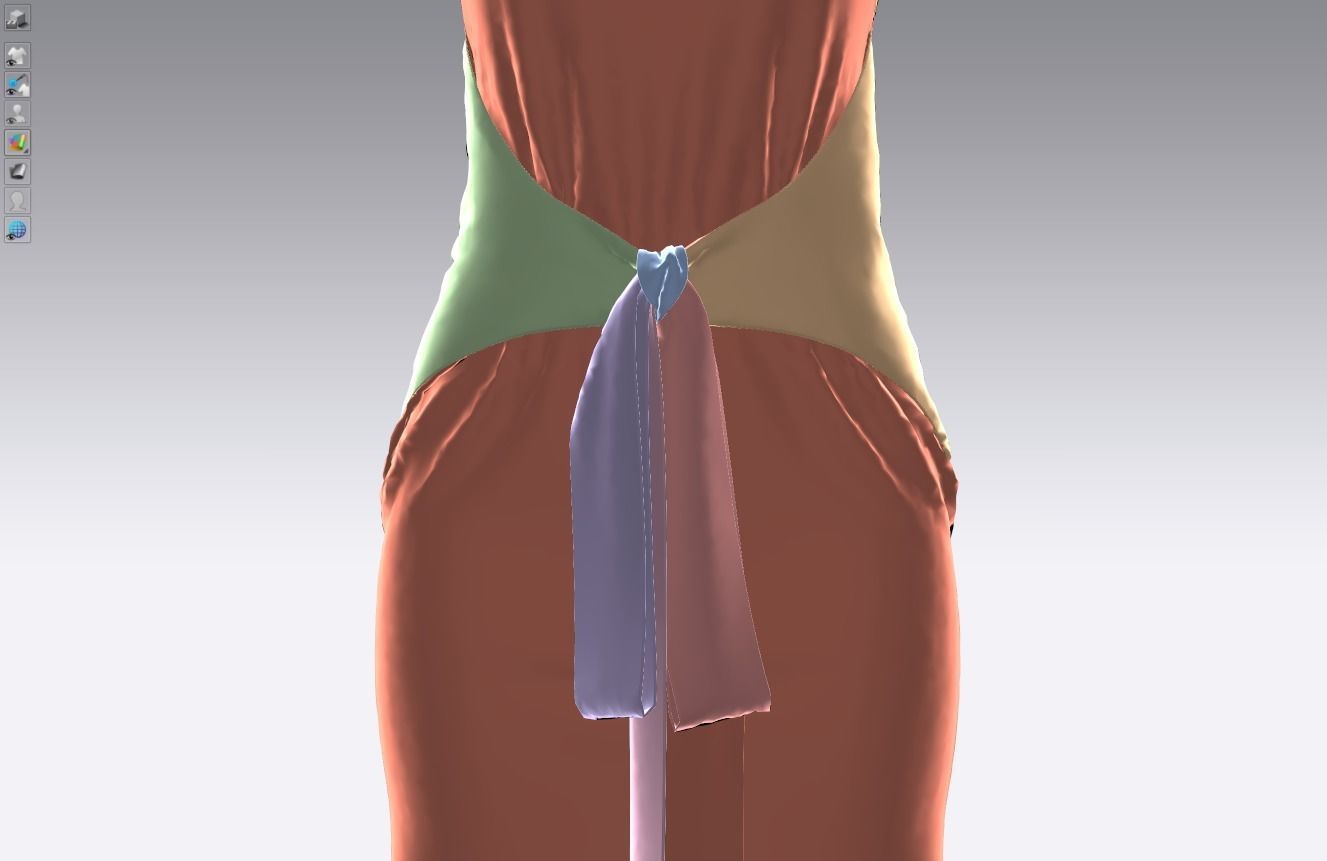 Cotton stretch velvet dress 3D model_21