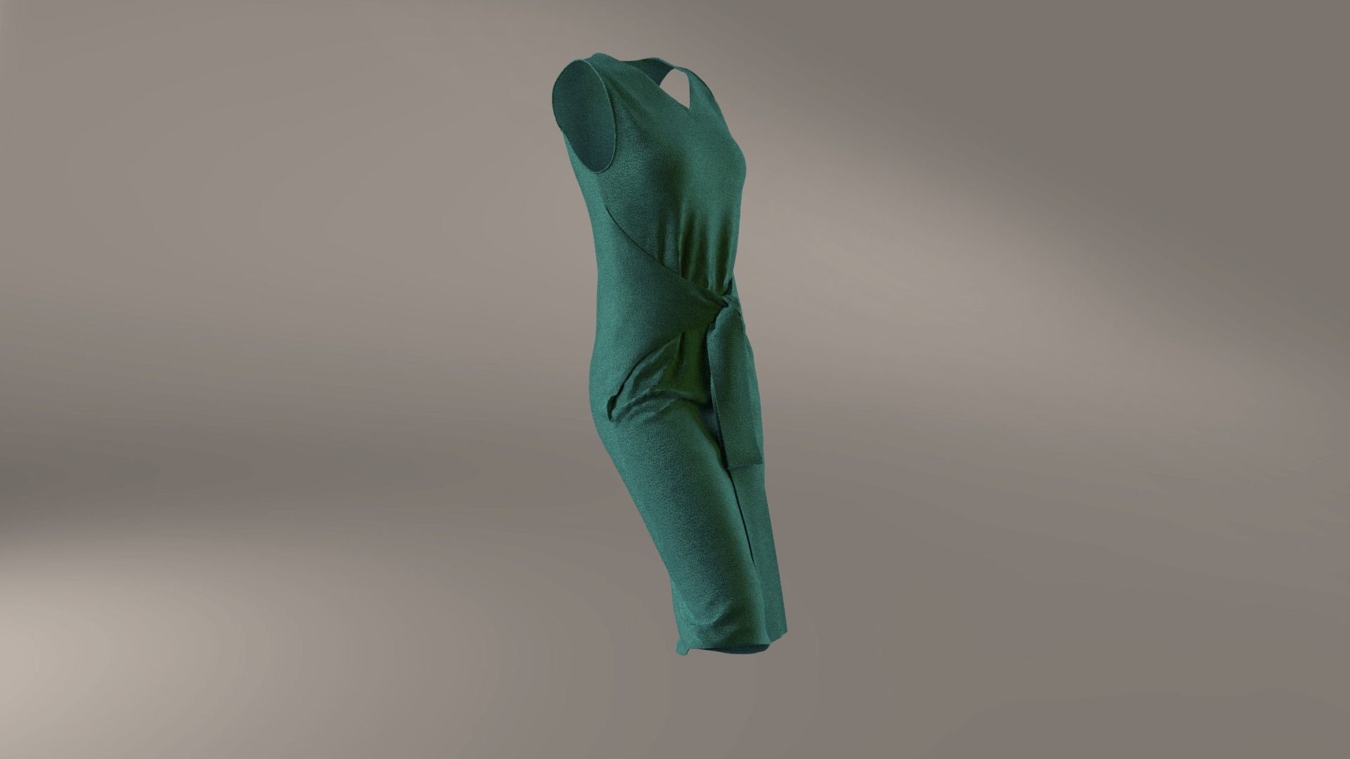 Cotton stretch velvet dress 3D model_3