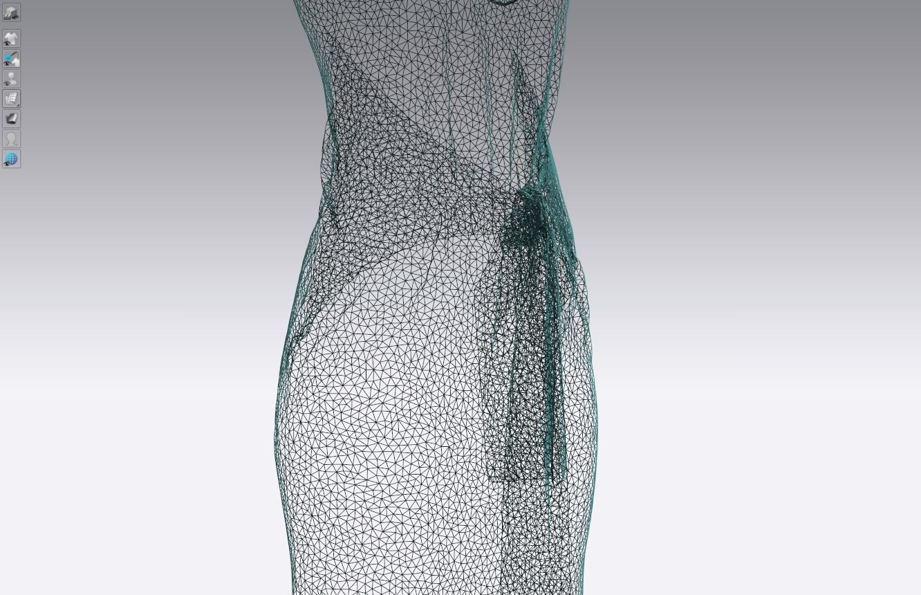 Cotton stretch velvet dress 3D model_15