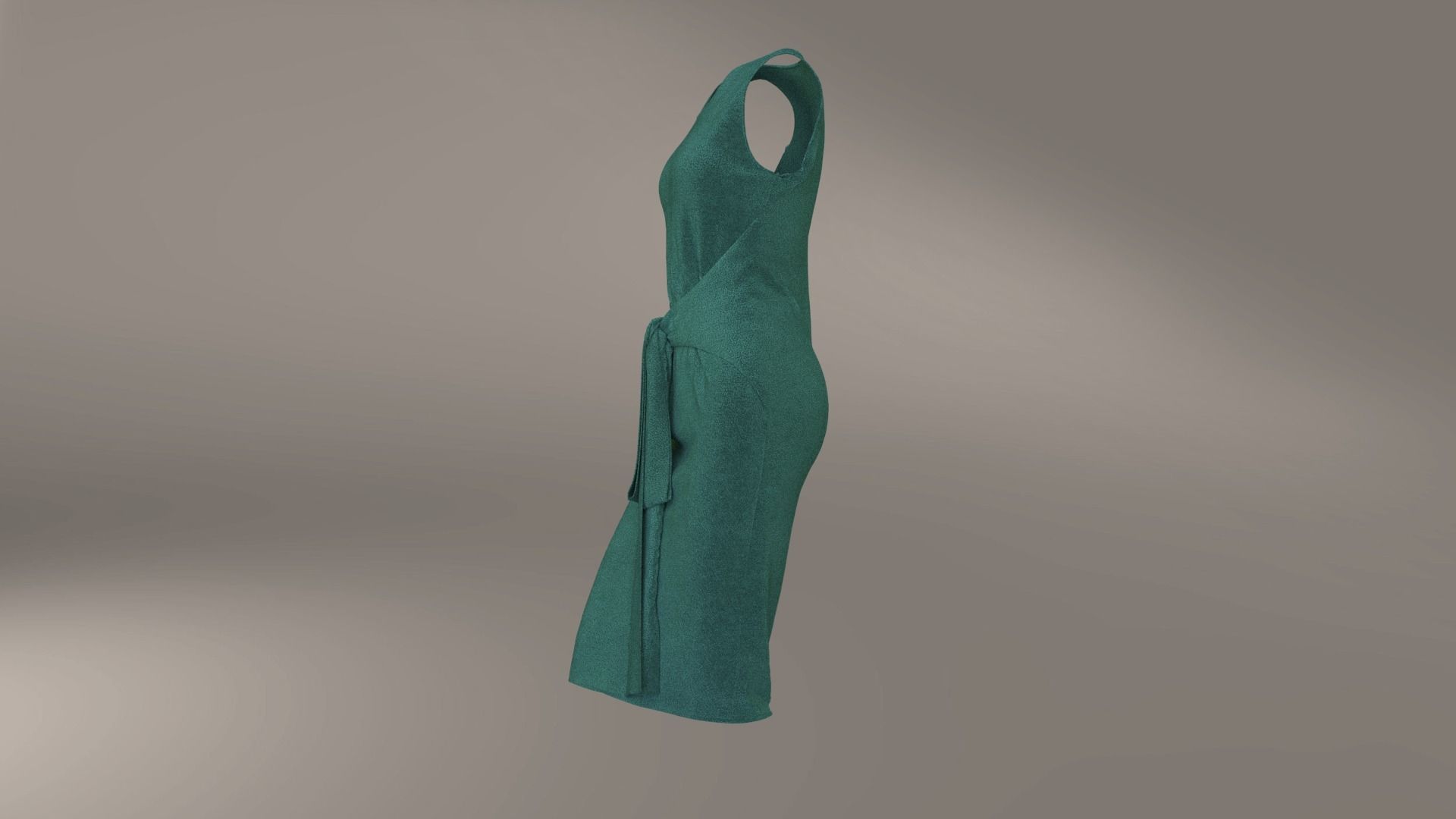Cotton stretch velvet dress 3D model_2