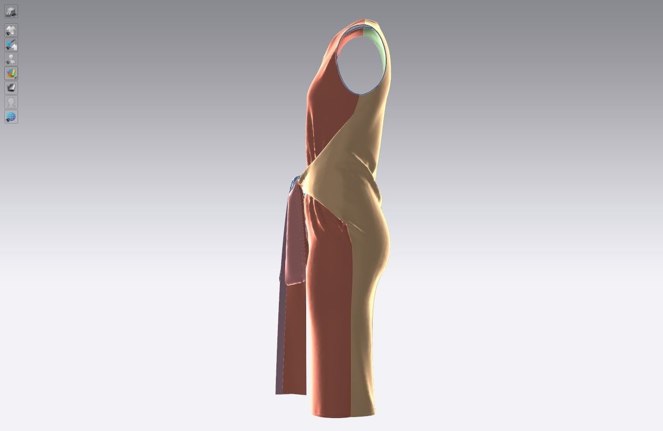 Cotton stretch velvet dress 3D model_18