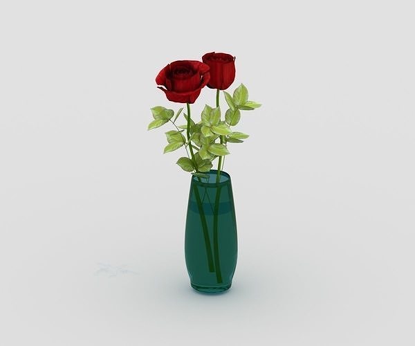 Rose flowers Low-poly 3D model