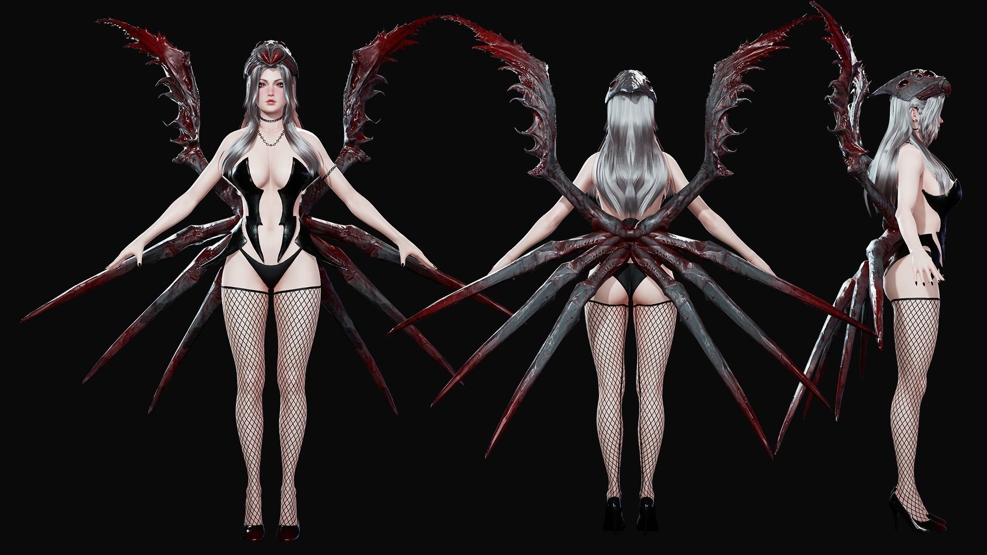 Spider Queen - Game Ready Low-poly 3D model_14