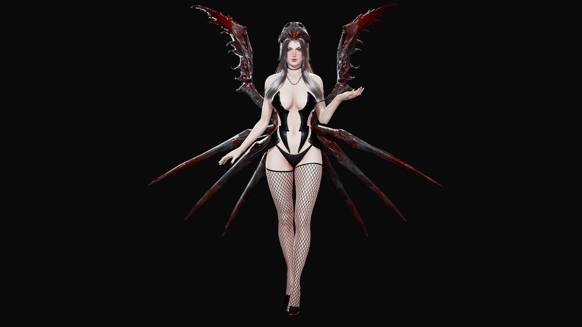 Spider Queen - Game Ready Low-poly 3D model_6