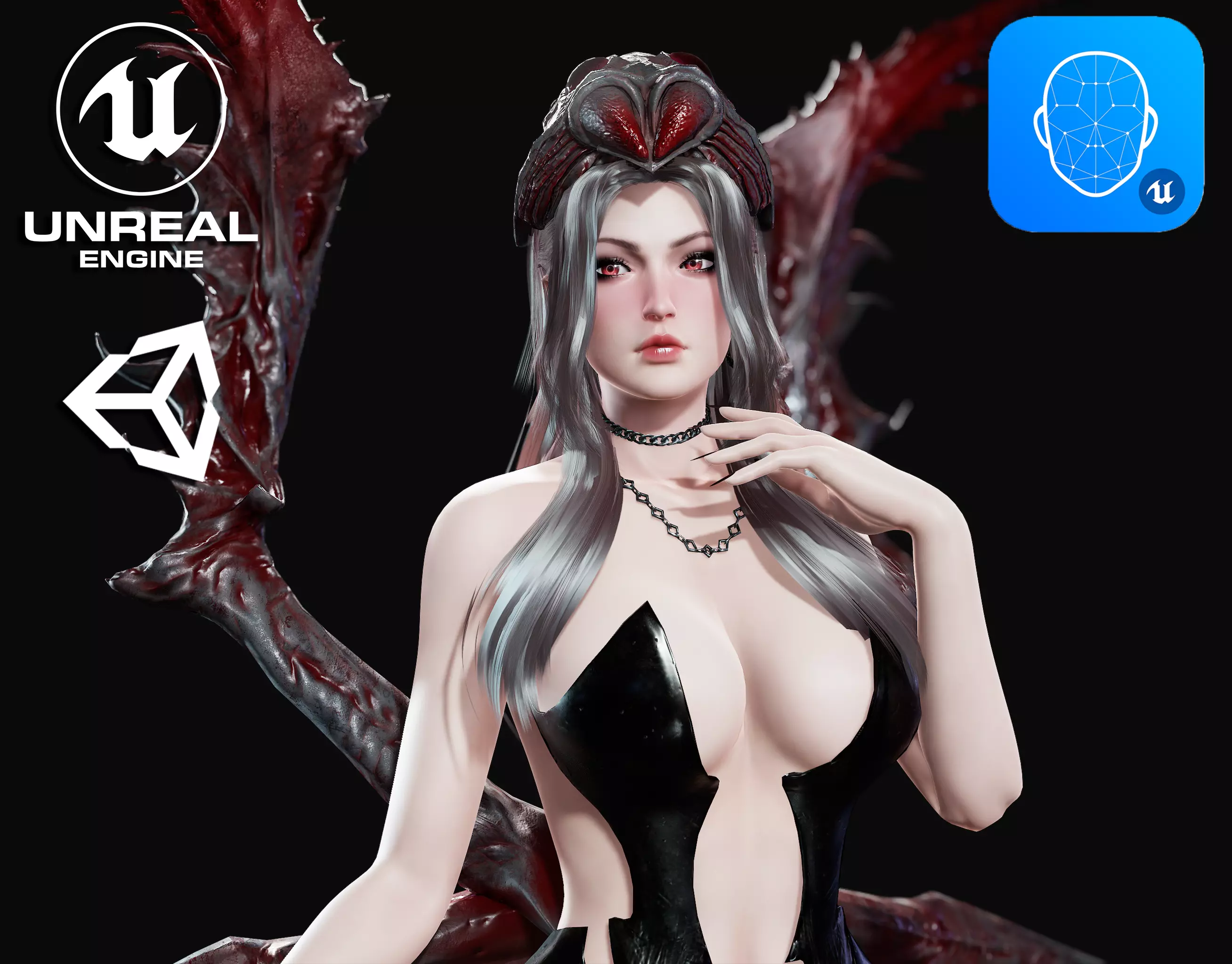 Spider Queen - Game Ready Low-poly 3D model_0