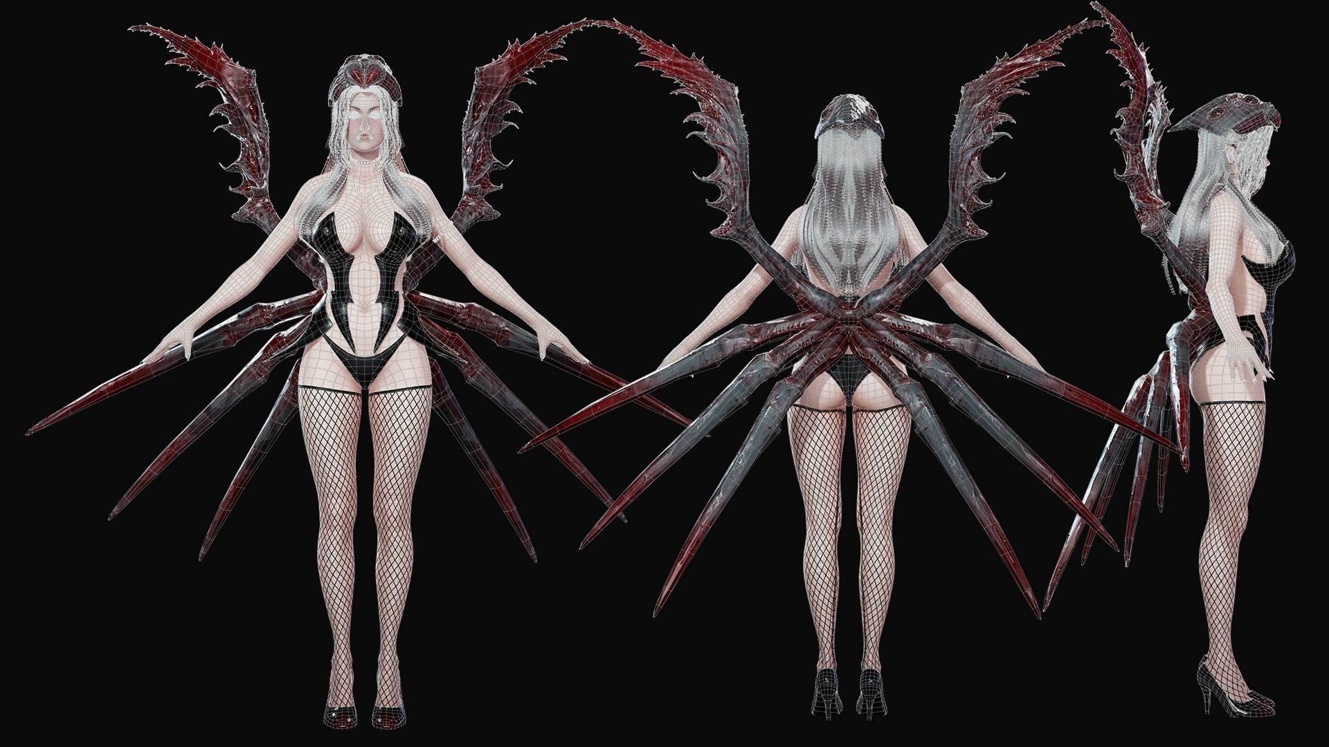 Spider Queen - Game Ready Low-poly 3D model_15