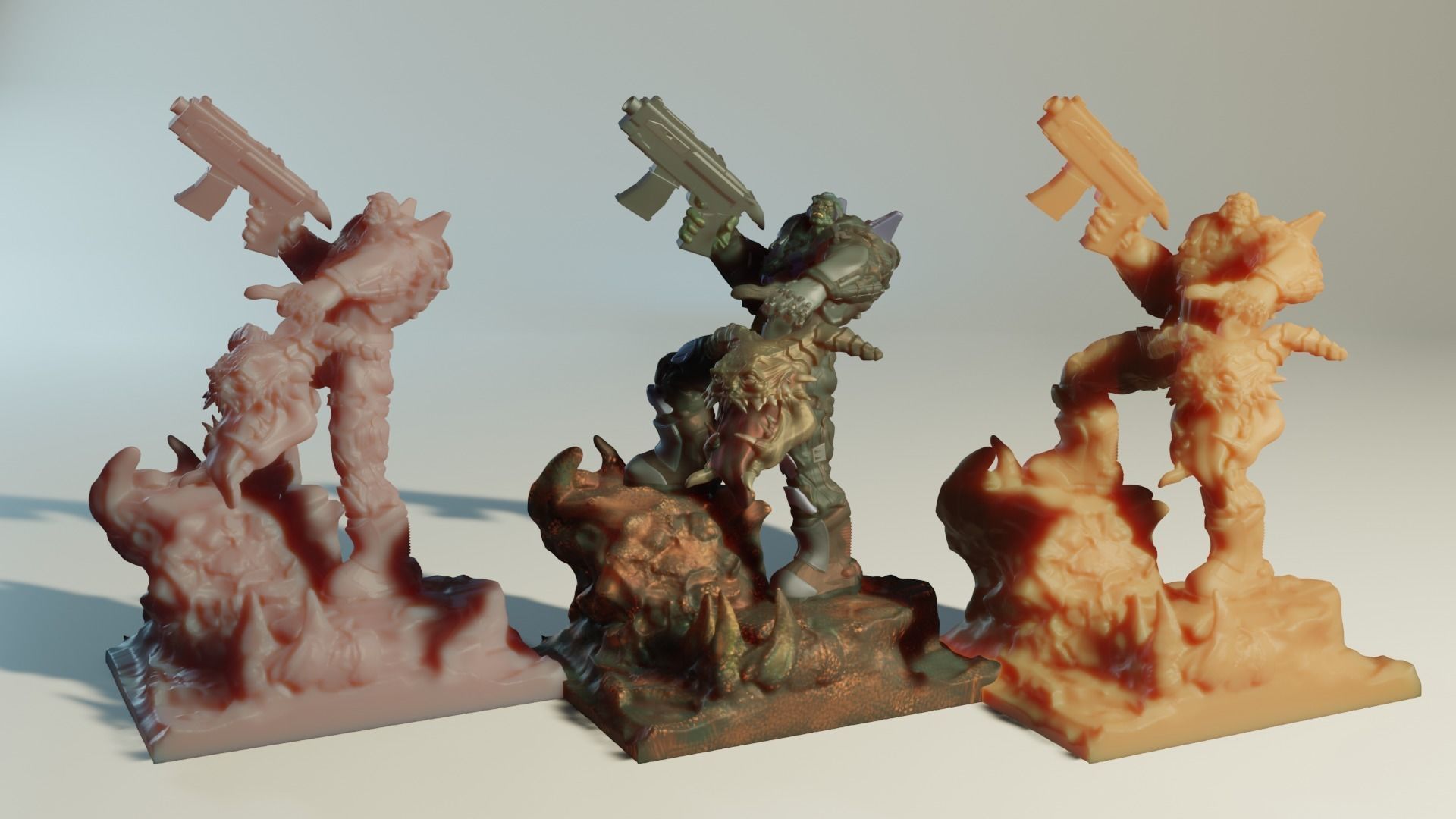 Hell Hunter Orc Infantery 3D Printing Ready 200 mm 3D print model_9